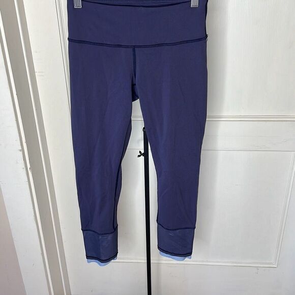 Lululemon Find Your Flow Crop Leggings 23” Navy Blue Size 4 - Picture 2 of 10